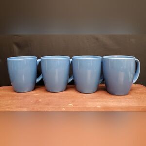 Vintage CORELLE Stoneware Blue 10 ounce Mugs Made in China